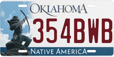 OK license plate 354BWB