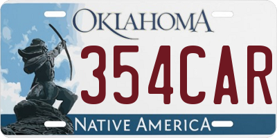 OK license plate 354CAR