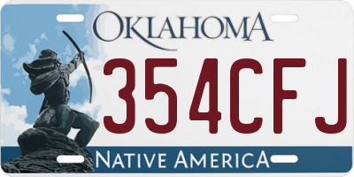 OK license plate 354CFJ