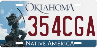 OK license plate 354CGA