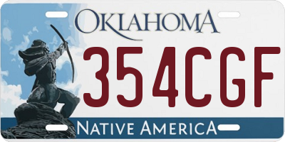 OK license plate 354CGF