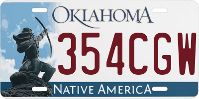 OK license plate 354CGW