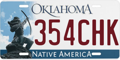 OK license plate 354CHK