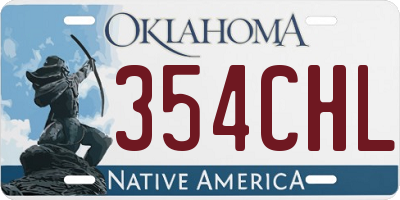 OK license plate 354CHL