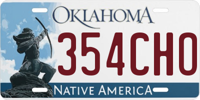 OK license plate 354CHO