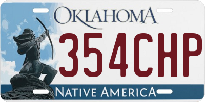 OK license plate 354CHP