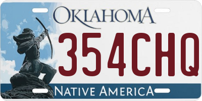 OK license plate 354CHQ
