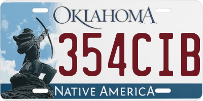 OK license plate 354CIB