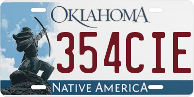 OK license plate 354CIE