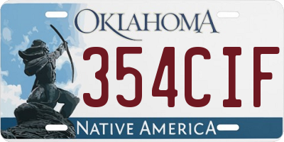 OK license plate 354CIF