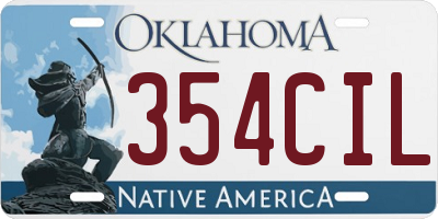 OK license plate 354CIL