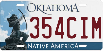 OK license plate 354CIM