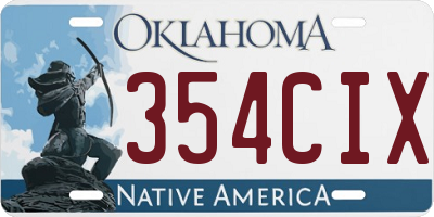 OK license plate 354CIX