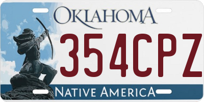 OK license plate 354CPZ