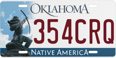 OK license plate 354CRQ