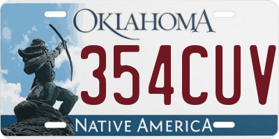 OK license plate 354CUV