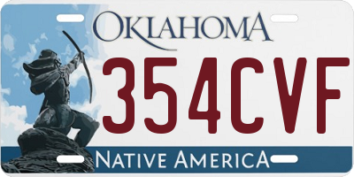 OK license plate 354CVF
