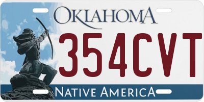 OK license plate 354CVT