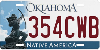 OK license plate 354CWB