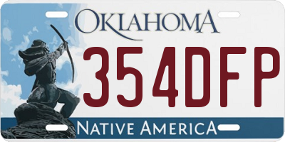 OK license plate 354DFP