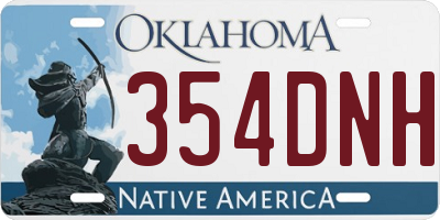 OK license plate 354DNH