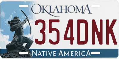 OK license plate 354DNK