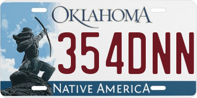 OK license plate 354DNN