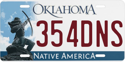 OK license plate 354DNS