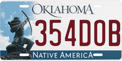 OK license plate 354DOB