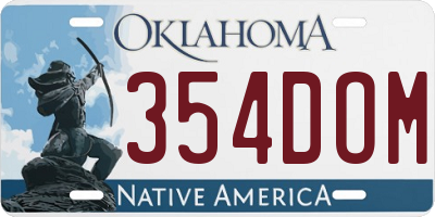 OK license plate 354DOM