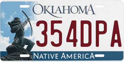 OK license plate 354DPA