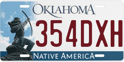 OK license plate 354DXH
