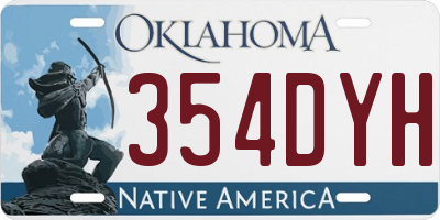 OK license plate 354DYH