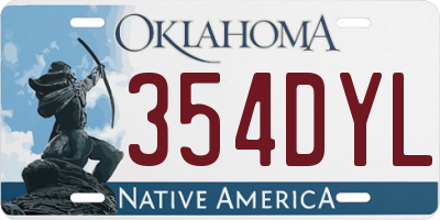 OK license plate 354DYL