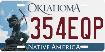 OK license plate 354EQP