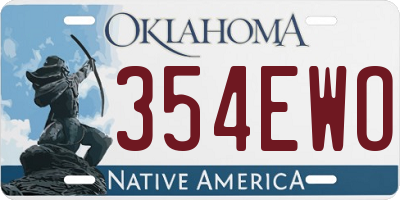 OK license plate 354EWO