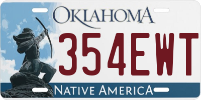 OK license plate 354EWT