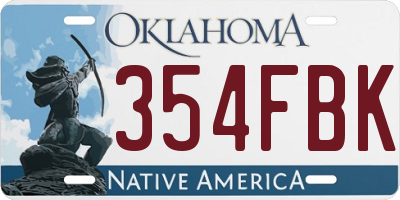 OK license plate 354FBK
