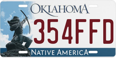 OK license plate 354FFD
