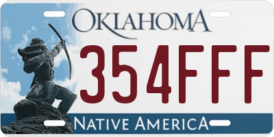 OK license plate 354FFF