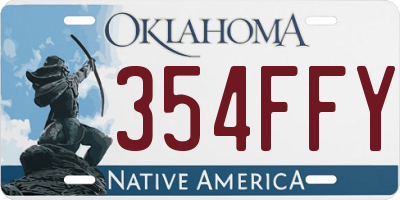 OK license plate 354FFY
