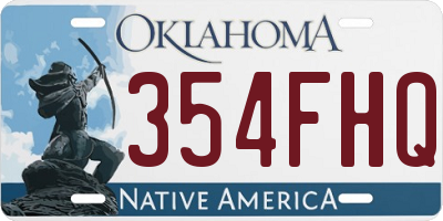 OK license plate 354FHQ
