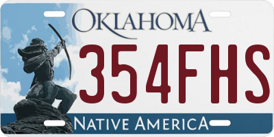 OK license plate 354FHS
