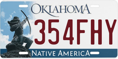 OK license plate 354FHY