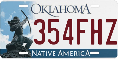 OK license plate 354FHZ