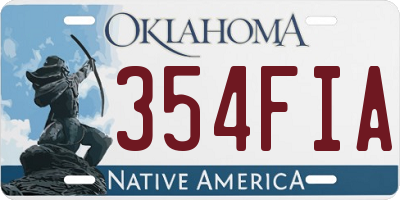 OK license plate 354FIA