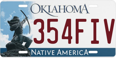 OK license plate 354FIV