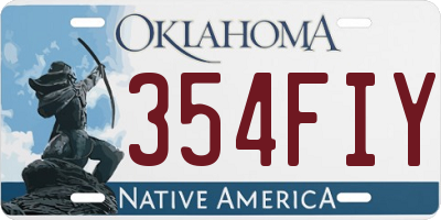 OK license plate 354FIY