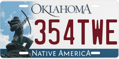 OK license plate 354TWE