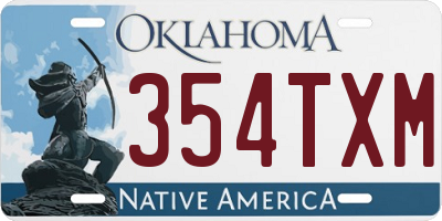 OK license plate 354TXM